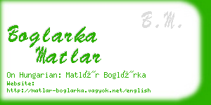 boglarka matlar business card